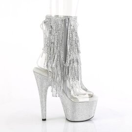 Pleaser BEJEWELED-1017RSF-7 Botín Plataforma Metalizado Plata Transparente EU-40 / US-10
