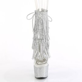Pleaser BEJEWELED-1017RSF-7 Botín Plataforma Metalizado Plata Transparente EU-37 / US-7