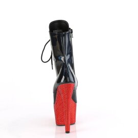 Pleaser BEJEWELED-1020-7 Botín Plataforma Holo Metalizado Negro Rojo EU-35 / US-5