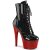 Pleaser BEJEWELED-1020-7 Botín Plataforma Holo Metalizado Negro Rojo EU-35 / US-5