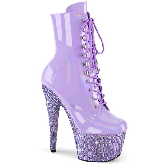 Pleaser BEJEWELED-1020-7 Botín Plataforma Holo Metalizado Lila EU-37 / US-7
