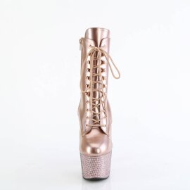 Pleaser BEJEWELED-1020-7 Botín Plataforma Holo Metalizado Oro Rosado Claro EU-36 / US-6