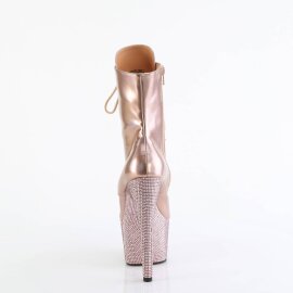 Pleaser BEJEWELED-1020-7 Botín Plataforma Holo Metalizado Oro Rosado Claro EU-36 / US-6