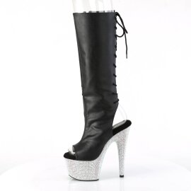 Pleaser BEJEWELED-2018-7 Botín Plataforma Cuero Sintético Metalizado Negro EU-41 / US-11