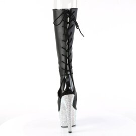 Pleaser BEJEWELED-2018-7 Botín Plataforma Cuero Sintético Metalizado Negro EU-41 / US-11