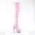 Pleaser BEJEWELED-3000-7 Bota Alta Plataforma Holo Metalizado Rosa Claro EU-42 / US-12