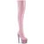 Pleaser BEJEWELED-3000-7 Bota Alta Plataforma Holo Metalizado Rosa Claro EU-35 / US-5