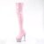 Pleaser BEJEWELED-3000-7 Bota Alta Plataforma Holo Metalizado Rosa Claro EU-35 / US-5