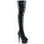 Pleaser BEJEWELED-3011-7 Bota Alta Plataforma Holo Metalizado Negro EU-41 / US-11