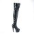 Pleaser BEJEWELED-3011-7 Bota Alta Plataforma Holo Metalizado Negro EU-41 / US-11
