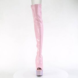 Pleaser BEJEWELED-3011-7 Bota Alta Plataforma Holo Metalizado Rosa Claro EU-35 / US-5