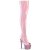 Pleaser BEJEWELED-3011-7 Bota Alta Plataforma Holo Metalizado Rosa Claro EU-35 / US-5