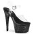 Pleaser BEJEWELED-708DM Sandalia de Tacón Plataforma Metalizado Negro Transparente EU-40 / US-10