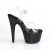 Pleaser BEJEWELED-708DM Sandalia de Tacón Plataforma Metalizado Negro Transparente EU-39 / US-9