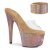 Pleaser BEJEWELED-712RS Zapato Abierto Plataforma Metalizado Transparente Oro Rosado Claro EU-37 / US-7