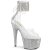 Pleaser BEJEWELED-724RS Sandalia de Tacón Plataforma Metalizado Plata Transparente EU-35 / US-5