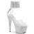 Pleaser BEJEWELED-724RS-02 Sandalia de Tacón Plataforma Metalizado Plata Transparente EU-35 / US-5