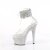Pleaser BEJEWELED-724RS-02 Sandalia de Tacón Plataforma Metalizado Plata Transparente EU-35 / US-5