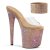 Pleaser BEJEWELED-812RS Zapato Abierto Plataforma Metalizado Transparente Oro Rosado Claro EU-35 / US-5