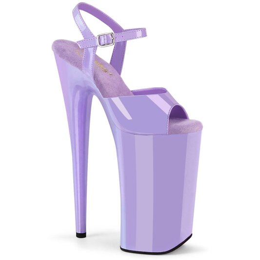 Pleaser BEYOND-009 Sandalia de Tacón Plataforma Charol Lila EU-41 / US-11