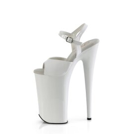Pleaser BEYOND-009 Sandalia de Tacón Plataforma Charol Blanco EU-41 / US-11