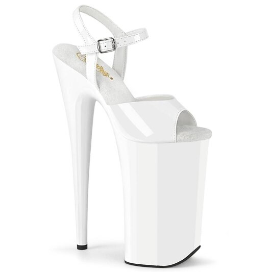 Pleaser BEYOND-009 Sandalia de Tacón Plataforma Charol Blanco EU-42 / US-12