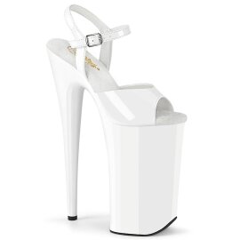 Pleaser BEYOND-009 Sandalia de Tacón Plataforma Charol Blanco EU-42 / US-12