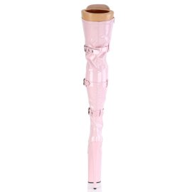 Pleaser BEYOND-3028 Bota Alta Plataforma Charol Rosa Claro EU-35 / US-5