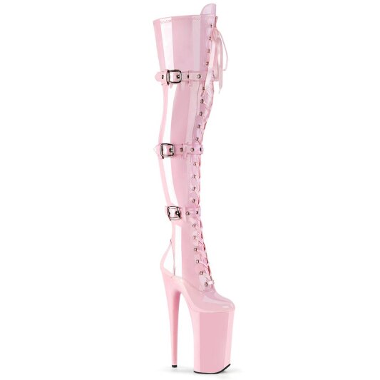 Pleaser BEYOND-3028 Bota Alta Plataforma Charol Rosa Claro EU-36 / US-6
