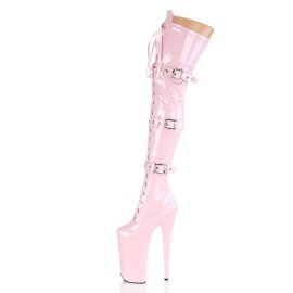 Pleaser BEYOND-3028 Bota Alta Plataforma Charol Rosa Claro EU-36 / US-6