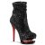 Pleaser BLONDIE-R-1009 Botín Plataforma Metalizado Negro Rojo EU-36 / US-6