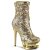 Pleaser BLONDIE-R-1009 Botín Plataforma Metalizado Dorado EU-36 / US-6