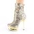 Pleaser BLONDIE-R-1009 Botín Plataforma Metalizado Dorado EU-37 / US-7