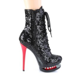 Pleaser BLONDIE-R-1020 Botín Plataforma Metalizado Negro EU-36 / US-6