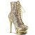 Pleaser BLONDIE-R-1020 Botín Plataforma Metalizado Dorado EU-36 / US-6