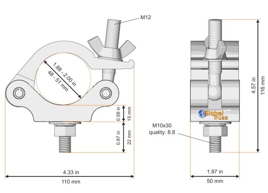 Abrazaderas de Montaje para Soportes de Truss 4 Piezas