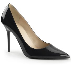 Pleaser CLASSIQUE-20 Tacones Charol Negro EU-35 / US-5