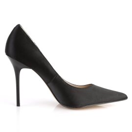 Pleaser CLASSIQUE-20 Tacones Negro Satin EU-44 / US-14