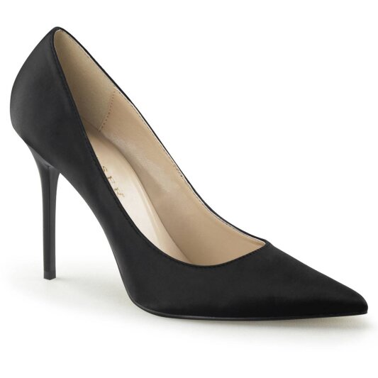 Pleaser CLASSIQUE-20 Tacones Negro Satin EU-35 / US-5