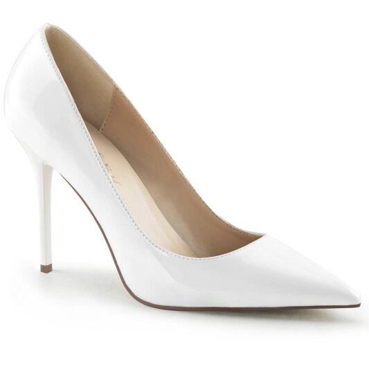 Pleaser CLASSIQUE-20 Tacones Charol Blanco EU-35 / US-5