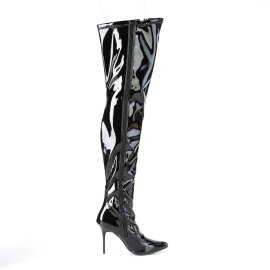 Pleaser CLASSIQUE-3000 Bota Alta Charol Negro EU-42 / US-12