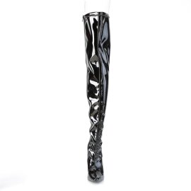Pleaser CLASSIQUE-3000 Bota Alta Charol Negro EU-35 / US-5