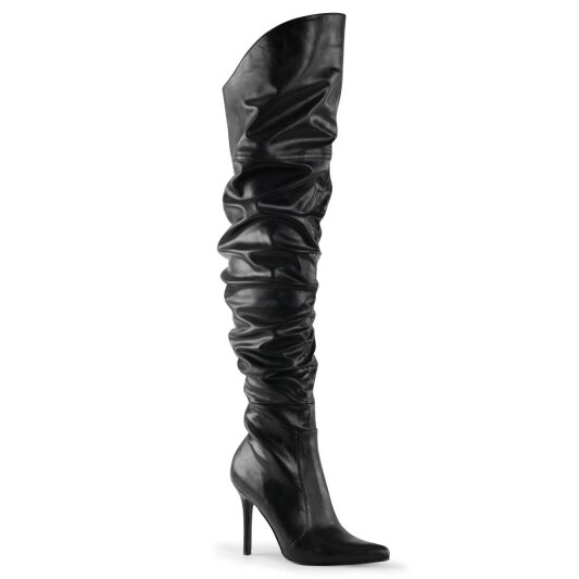 Pleaser CLASSIQUE-3011 Bota Alta Cuero Sintético Negro EU-39 / US-9
