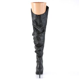 Pleaser CLASSIQUE-3011 Bota Alta Cuero Sintético Negro EU-39 / US-9
