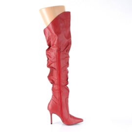 Pleaser CLASSIQUE-3011 Bota Alta Cuero Sintético Rojo EU-39 / US-9