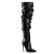 Pleaser COURTLY-3011 Bota Alta Metalizado Negro EU-38 / US-8