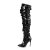 Pleaser COURTLY-3011 Bota Alta Metalizado Negro EU-38 / US-8