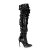 Pleaser COURTLY-3011 Bota Alta Metalizado Negro EU-38 / US-8