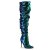 Pleaser COURTLY-3011 Bota Alta Metalizado Verde Azul EU-40 / US-10