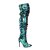 Pleaser COURTLY-3011 Bota Alta Metalizado Verde Azul EU-40 / US-10